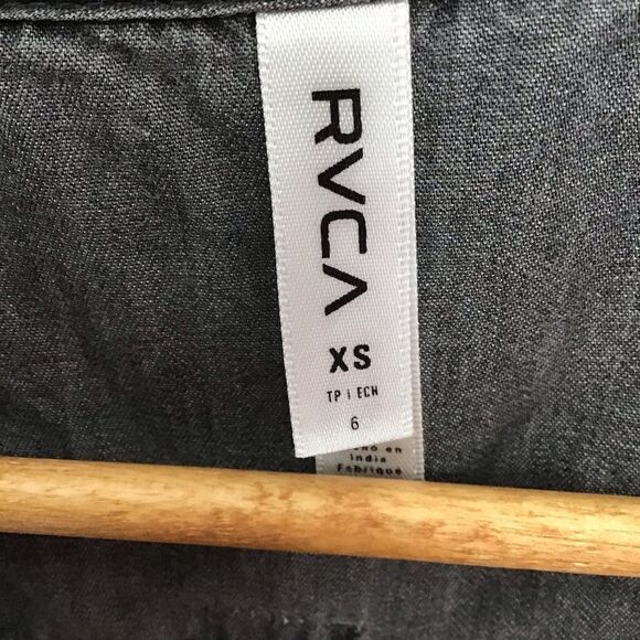 Rvca shortall lightweight 100% cotton  charcoal grey pockets elastic waist XS - Picture 5 of 13